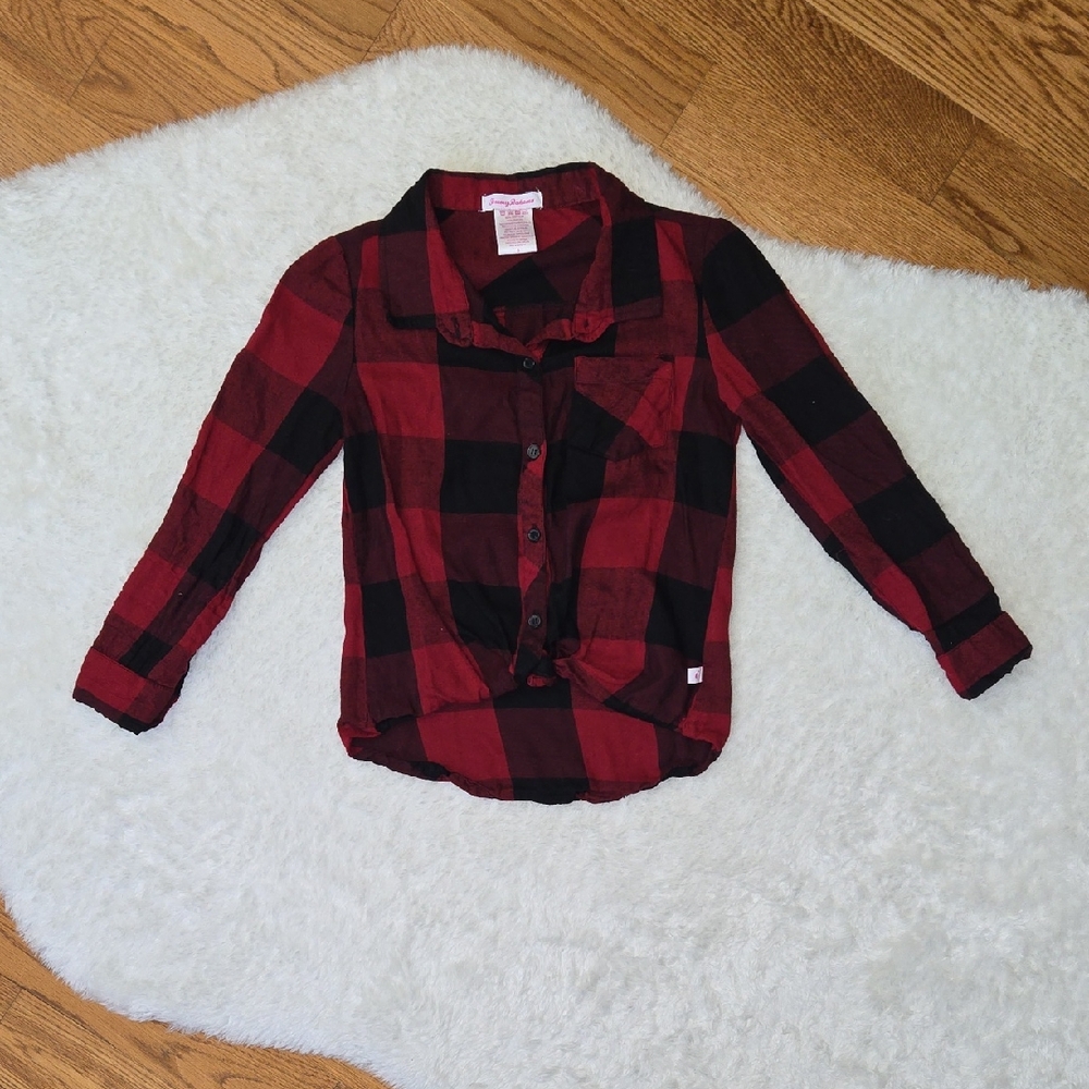 Tommy Bahama Red/Black Plaid Shirt, Girls 8